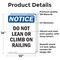 Signmission Do Not Lean Or Climb On Railing, 10 in W x Rectangle, Vinyl Decal OS-2PACK-NS-D-1014-V-11293 - alternate 3